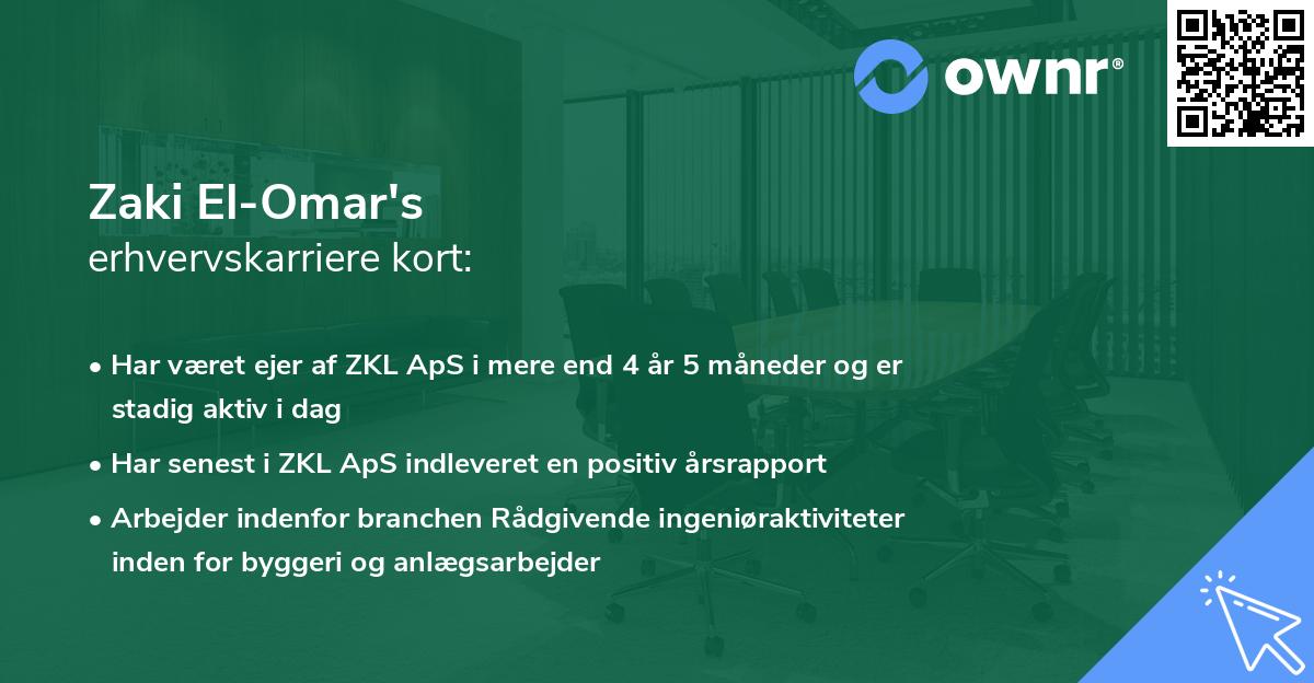 Zaki El-Omar's erhvervskarriere kort