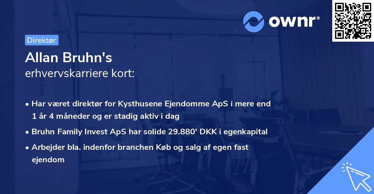 Allan Bruhn's erhvervskarriere kort