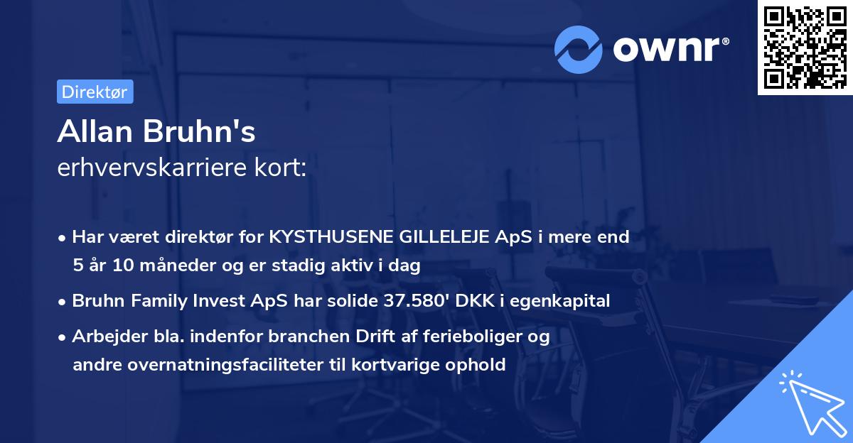 Allan Bruhn's erhvervskarriere kort