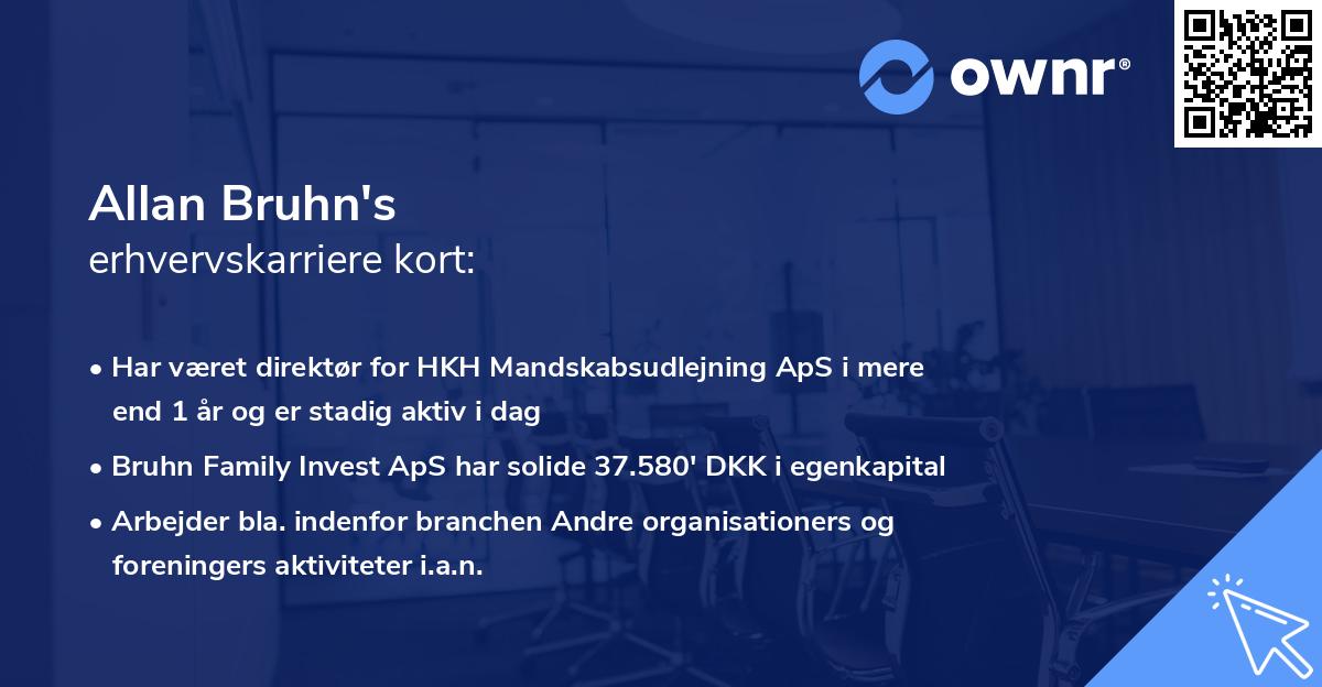 Allan Bruhn's erhvervskarriere kort