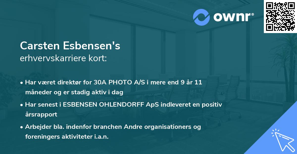 Carsten Esbensen's erhvervskarriere kort
