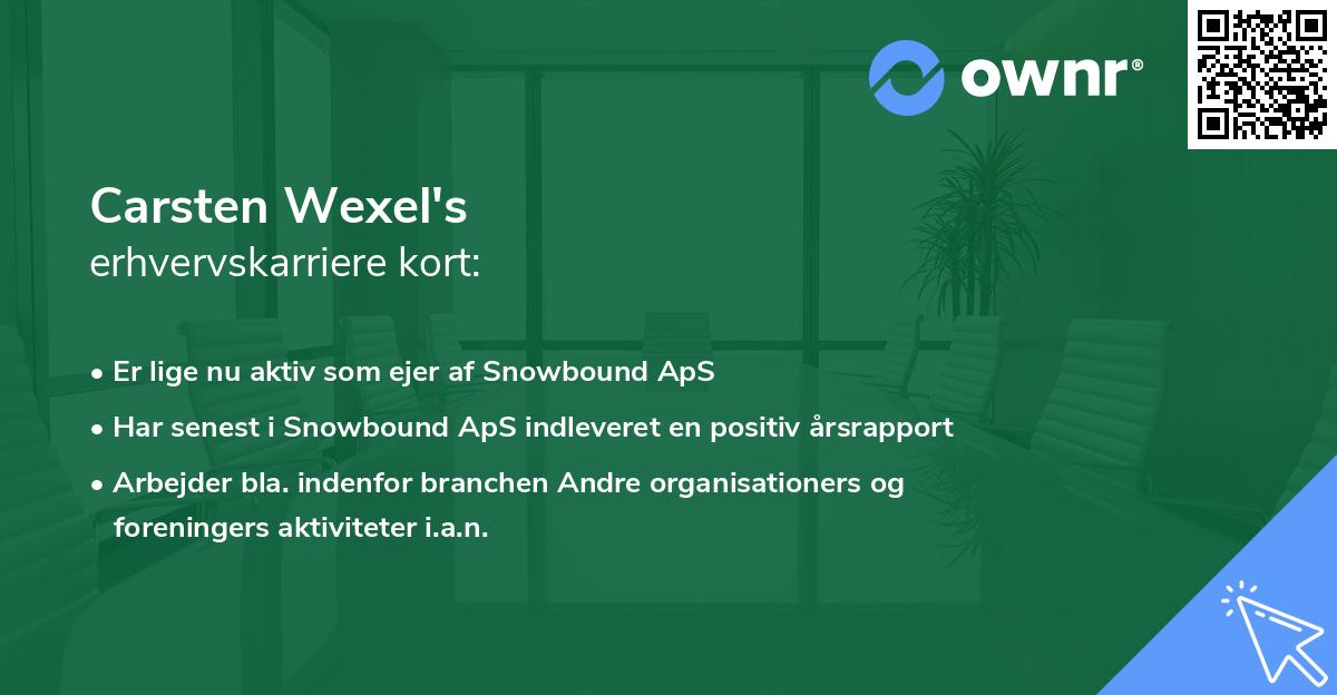 Carsten Wexel's erhvervskarriere kort