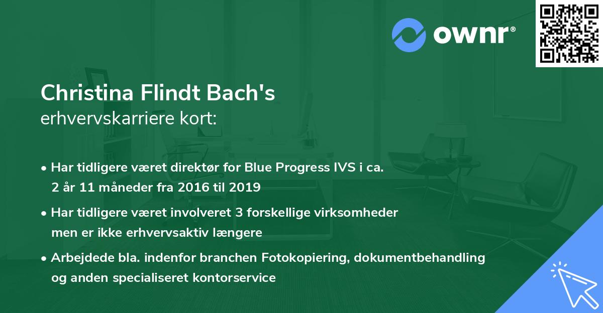 Christina Flindt Bach's erhvervskarriere kort