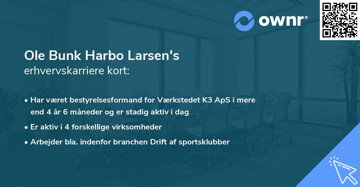 Ole Bunk Harbo Larsen's erhvervskarriere kort
