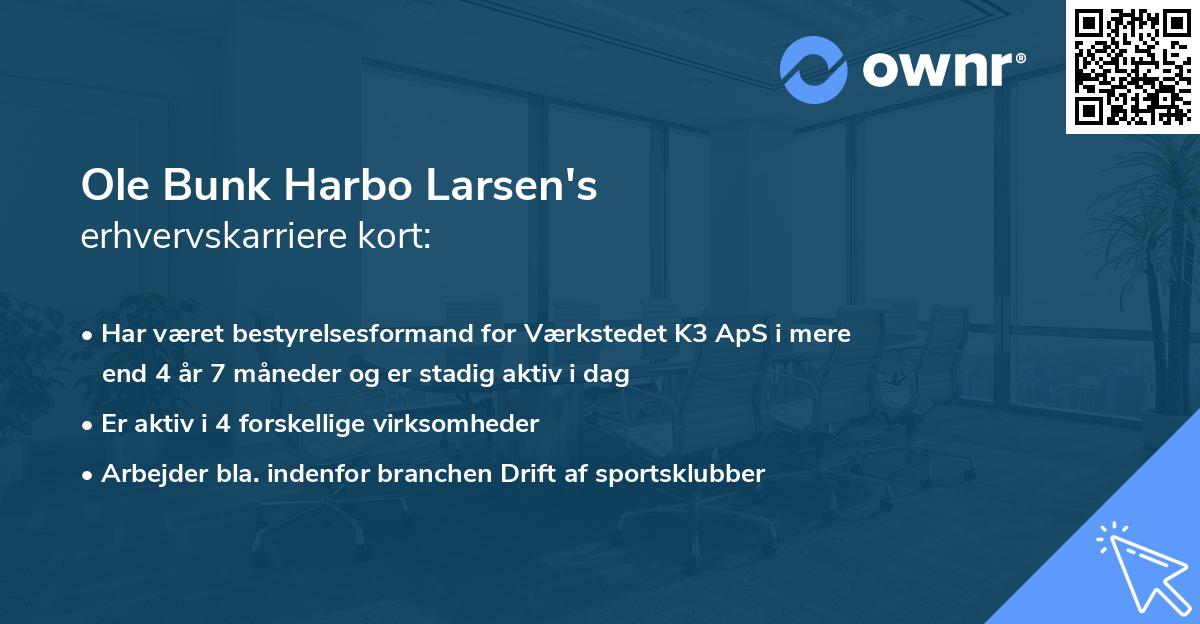 Ole Bunk Harbo Larsen's erhvervskarriere kort