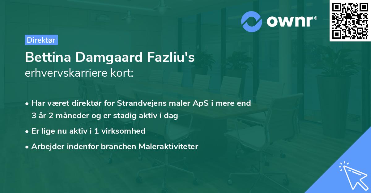 Bettina Damgaard Fazliu's erhvervskarriere kort
