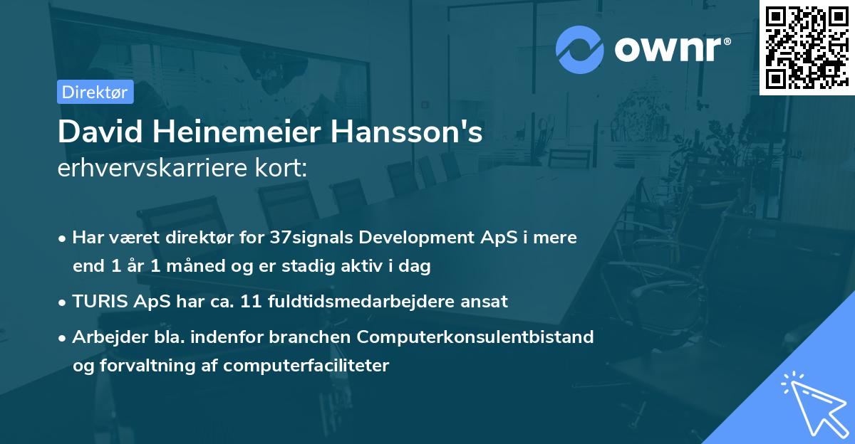 David Heinemeier Hansson's erhvervskarriere kort