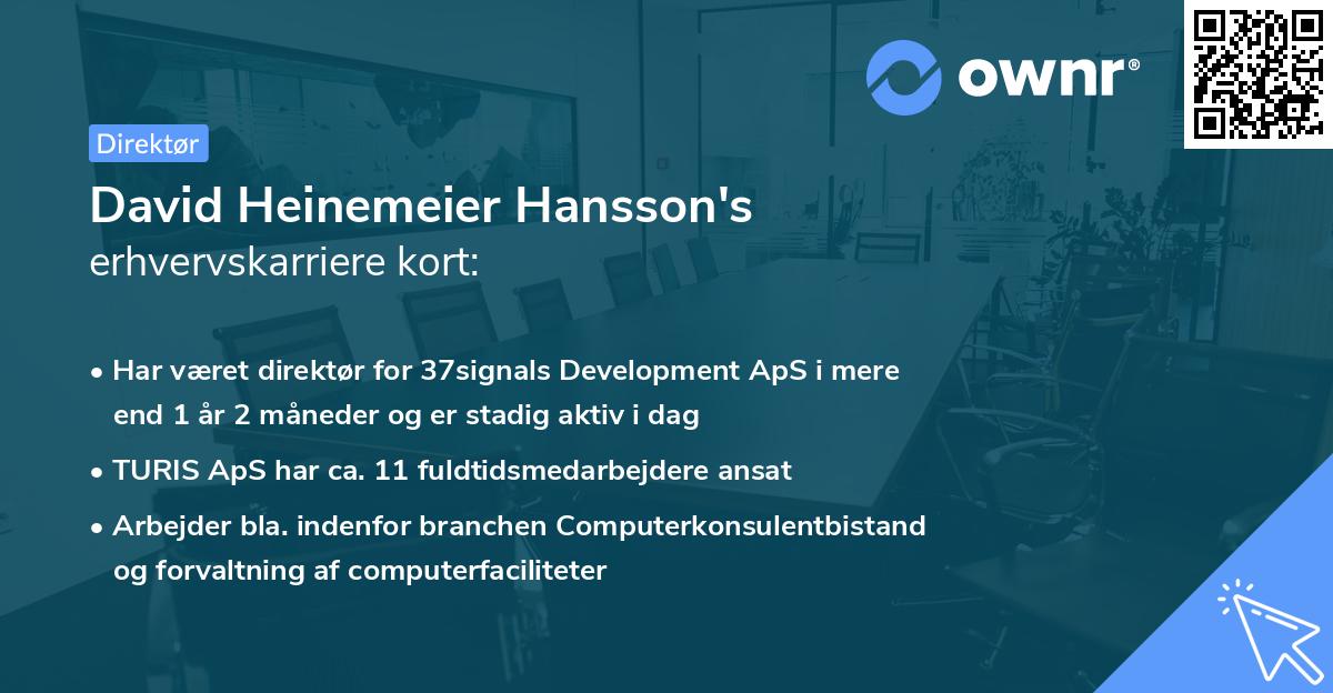 David Heinemeier Hansson's erhvervskarriere kort