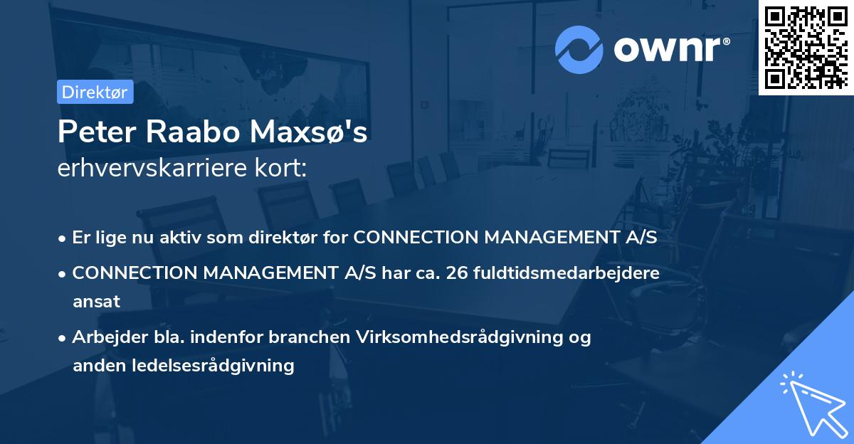Peter Raabo Maxsø's erhvervskarriere kort