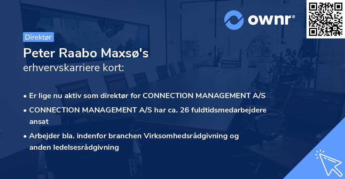 Peter Raabo Maxsø's erhvervskarriere kort