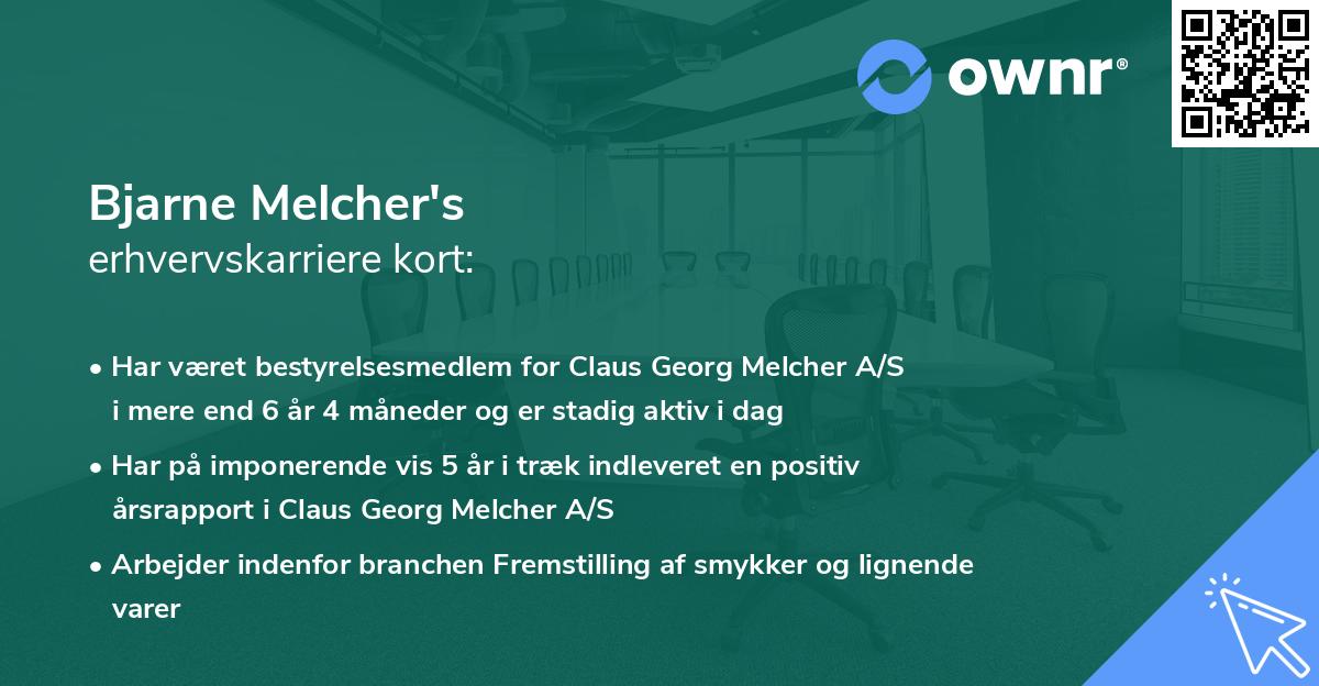 Bjarne Melcher's erhvervskarriere kort