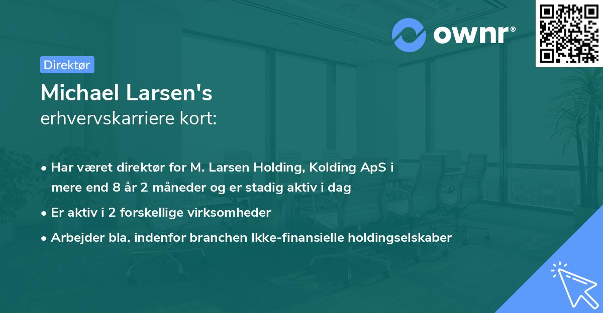 Michael Larsen's erhvervskarriere kort