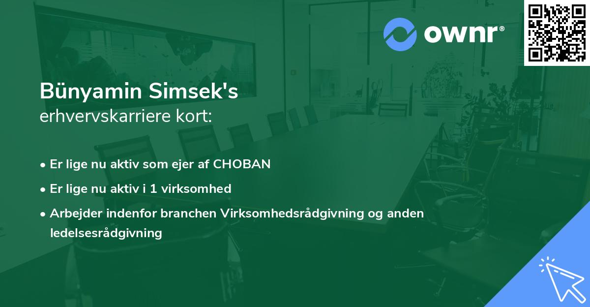 Bünyamin Simsek's erhvervskarriere kort