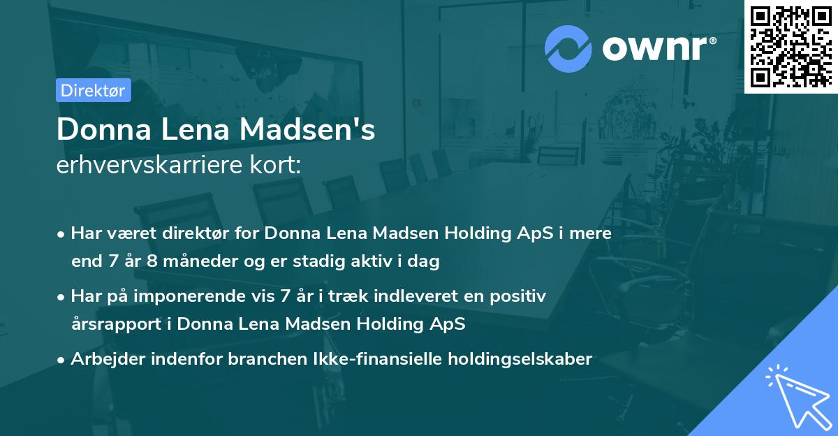 Donna Lena Madsen's erhvervskarriere kort