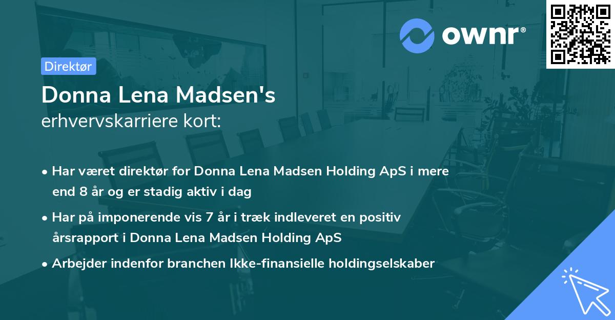 Donna Lena Madsen's erhvervskarriere kort