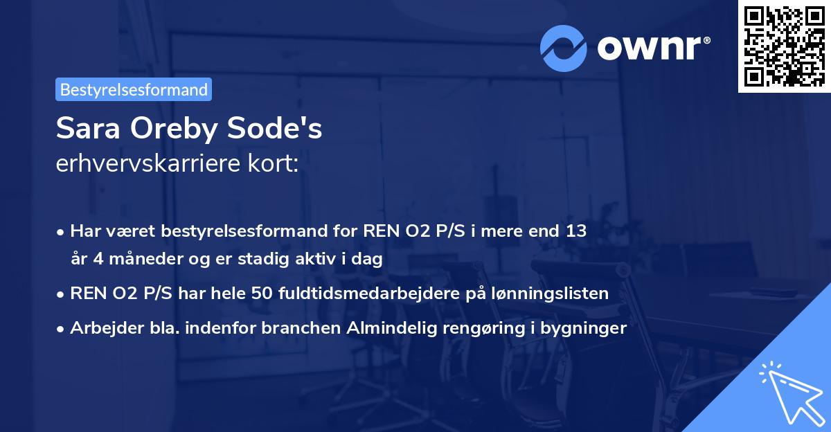 Sara Oreby Sode's erhvervskarriere kort
