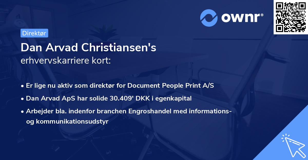 Dan Arvad Christiansen's erhvervskarriere kort