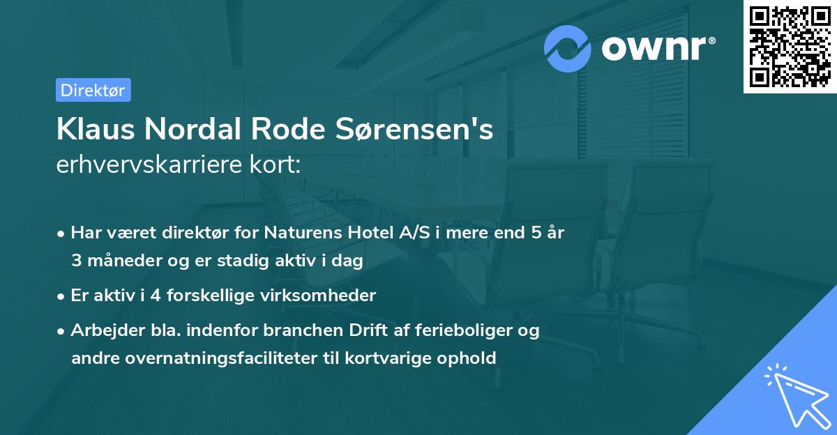 Klaus Nordal Rode Sørensen's erhvervskarriere kort