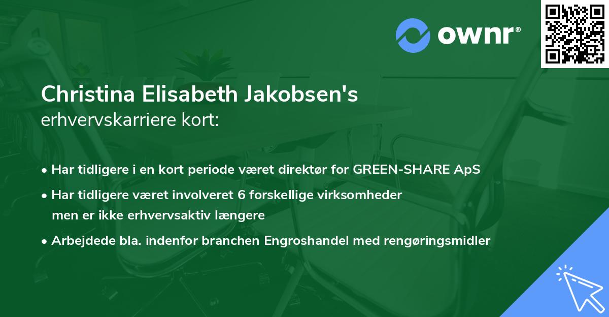 Christina Elisabeth Jakobsen's erhvervskarriere kort