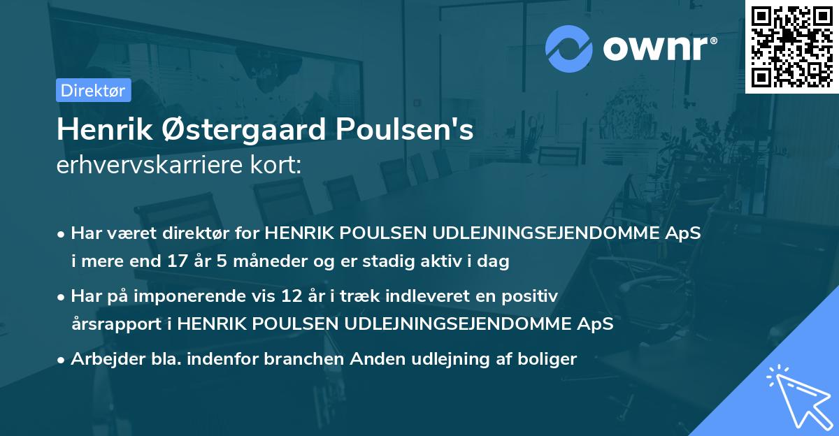 Henrik Østergaard Poulsen's erhvervskarriere kort