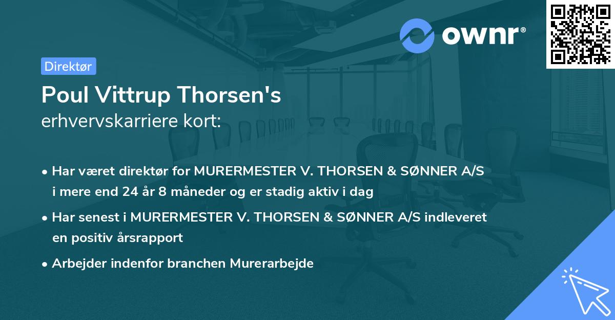 Poul Vittrup Thorsen's erhvervskarriere kort