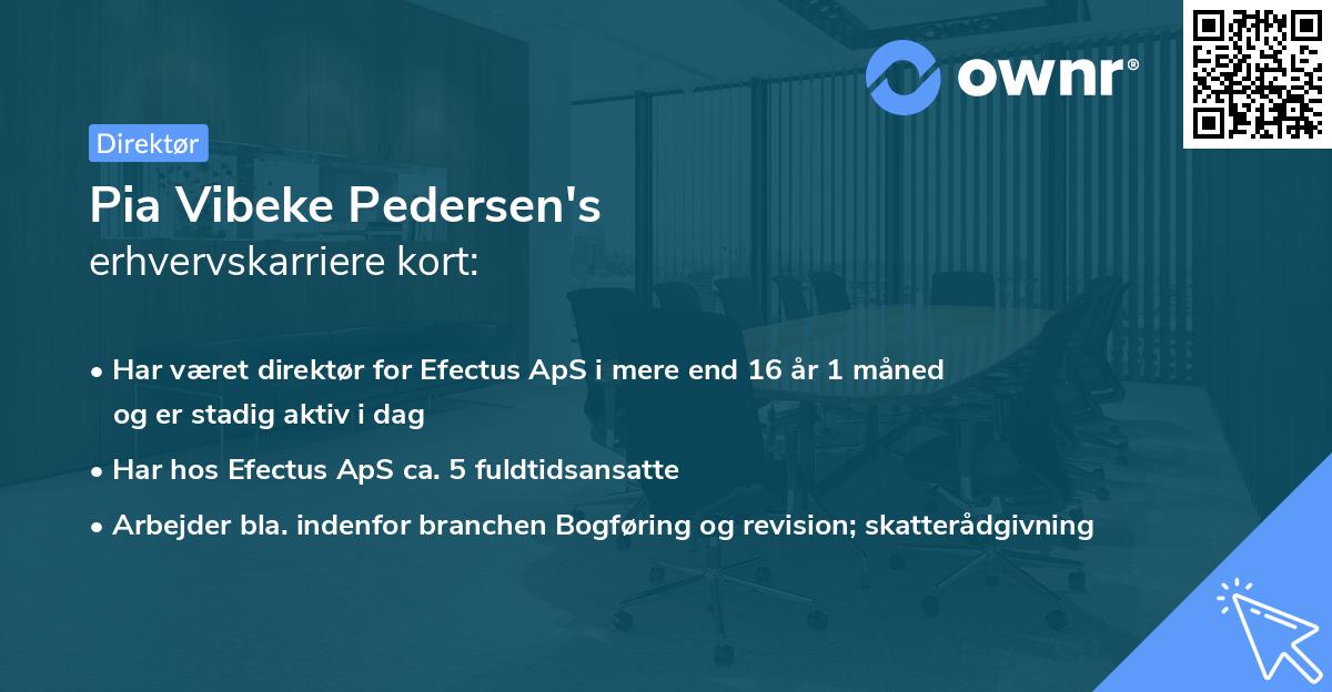 Pia Vibeke Pedersen's erhvervskarriere kort