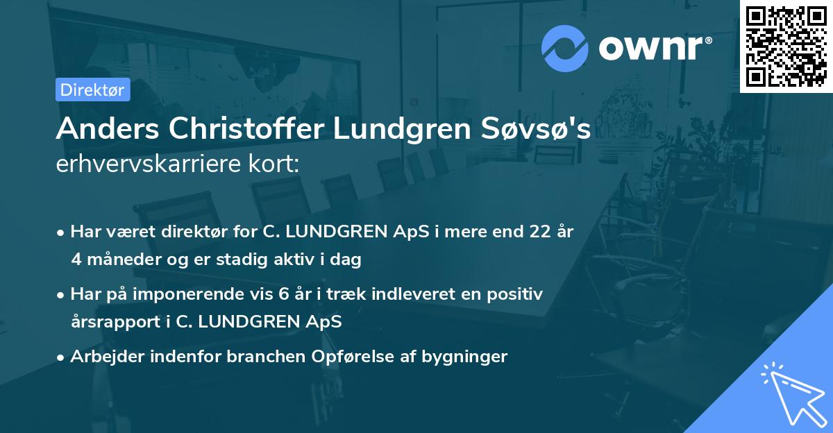 Anders Christoffer Lundgren Søvsø's erhvervskarriere kort