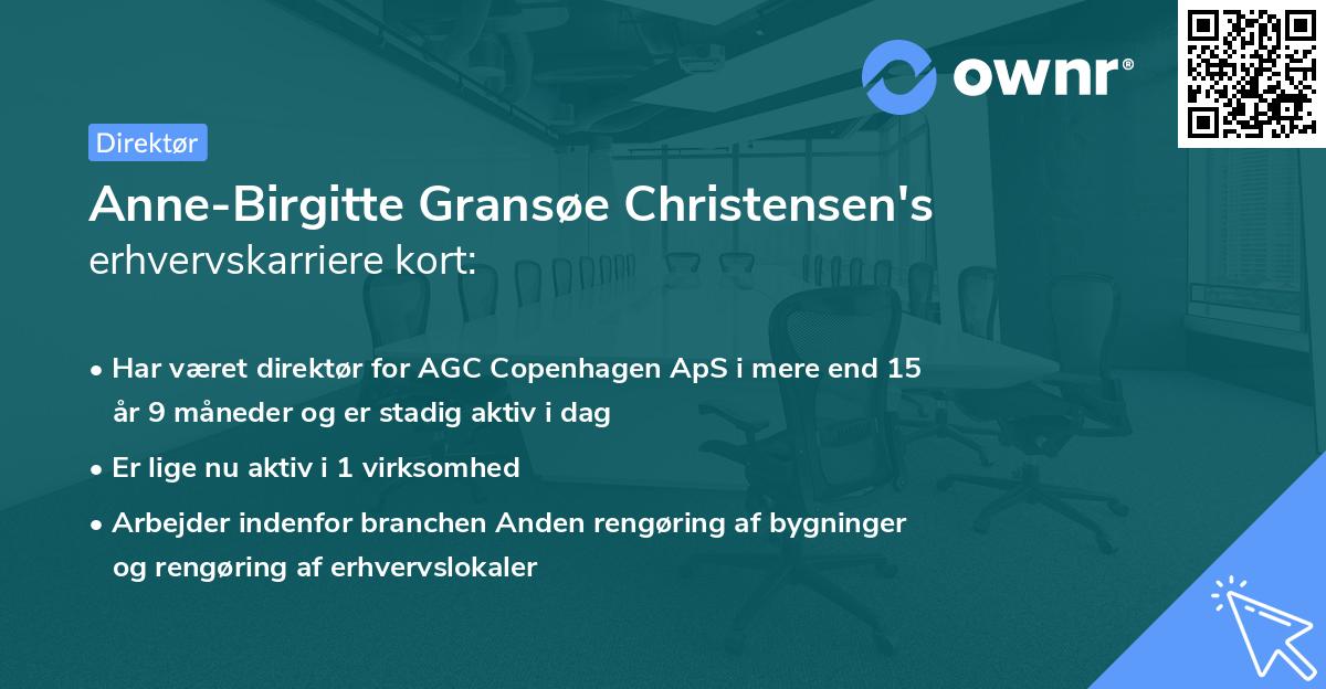 Anne-Birgitte Gransøe Christensen's erhvervskarriere kort