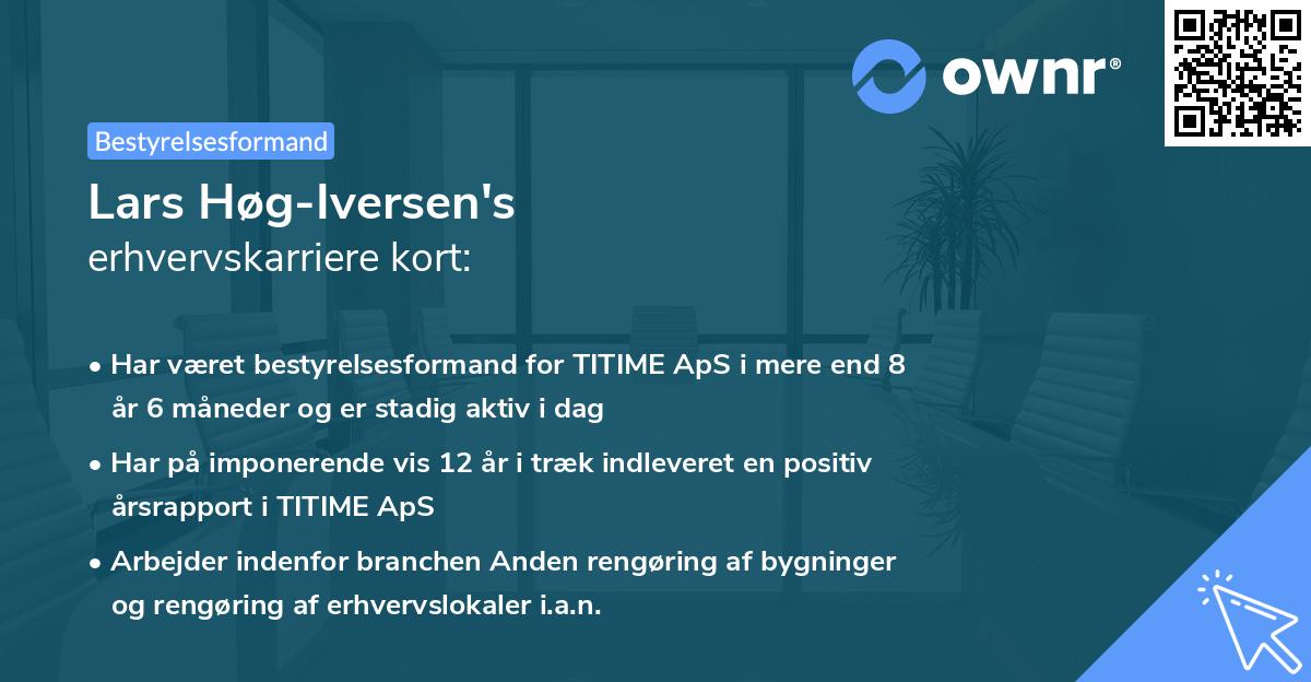Lars Høg-Iversen's erhvervskarriere kort