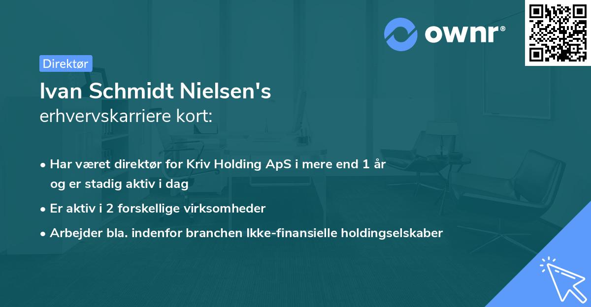 Ivan Schmidt Nielsen's erhvervskarriere kort