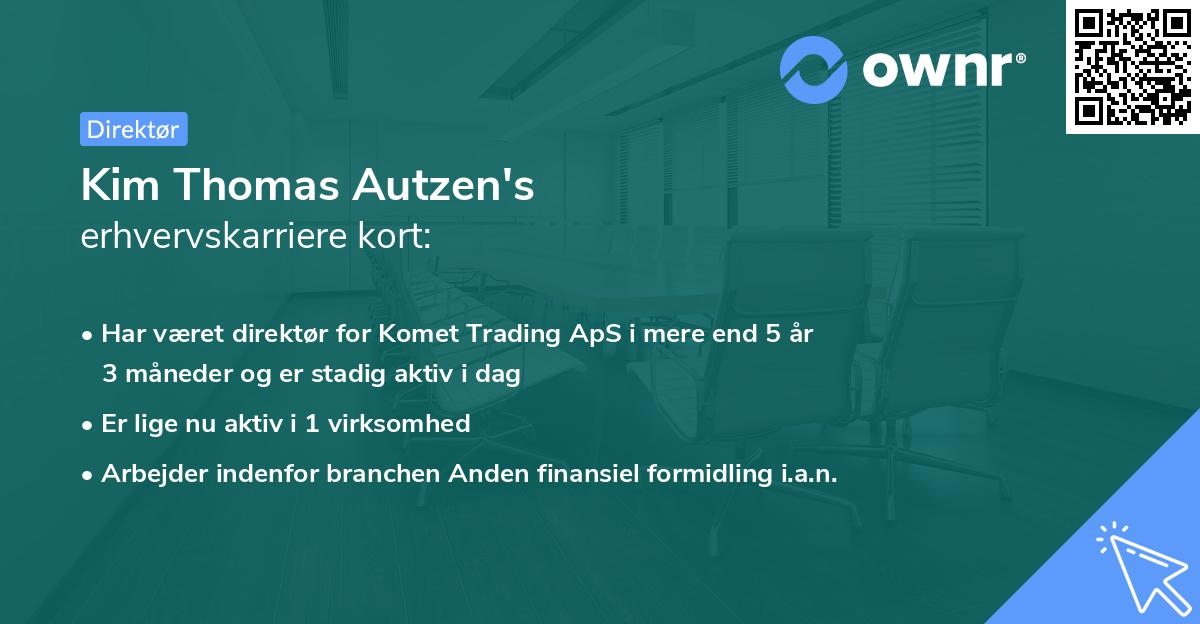 Kim Thomas Autzen's erhvervskarriere kort