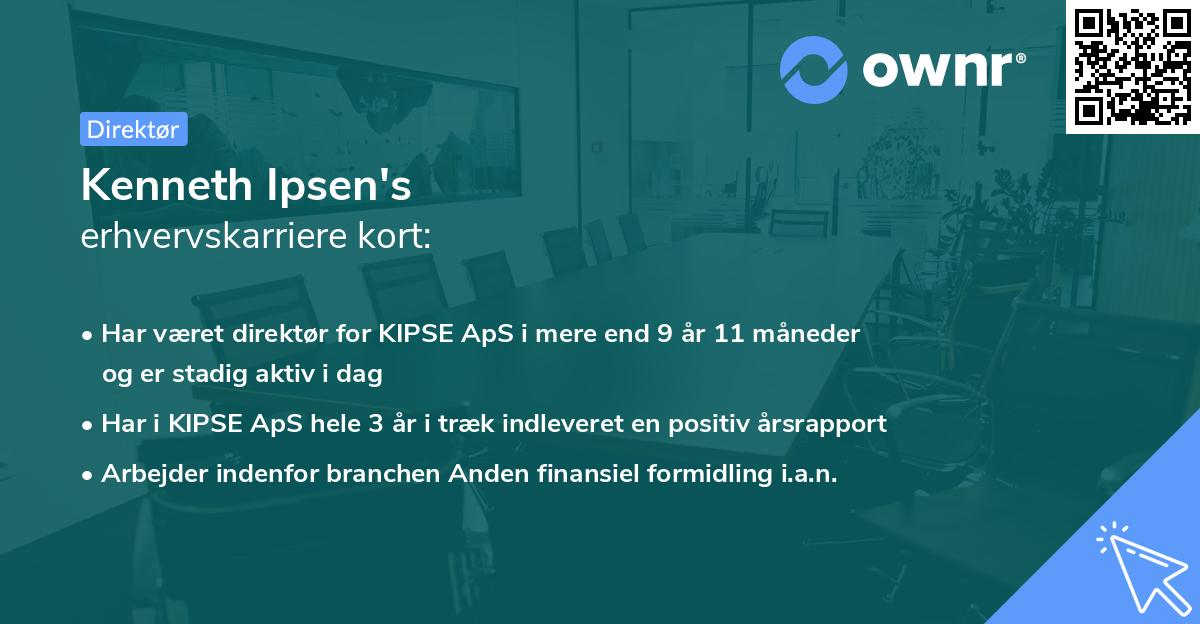 Kenneth Ipsen's erhvervskarriere kort