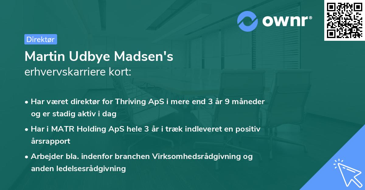 Martin Udbye Madsen's erhvervskarriere kort