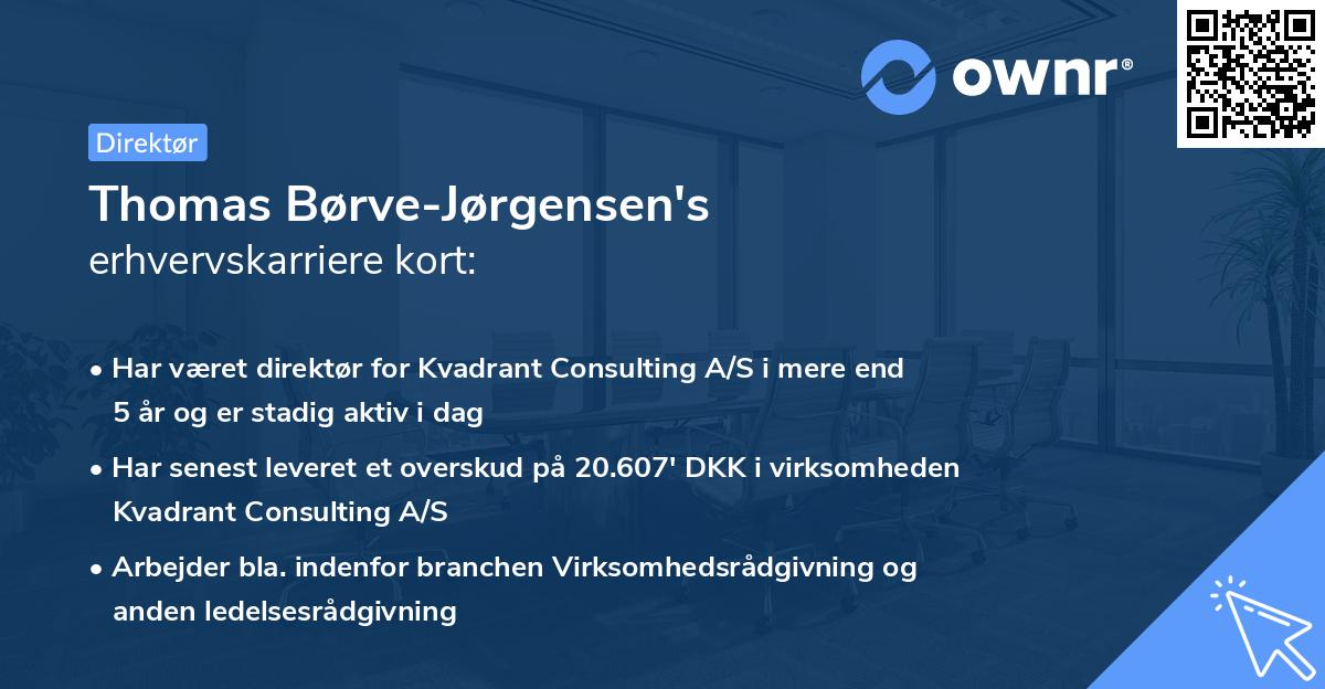 Thomas Børve-Jørgensen's erhvervskarriere kort