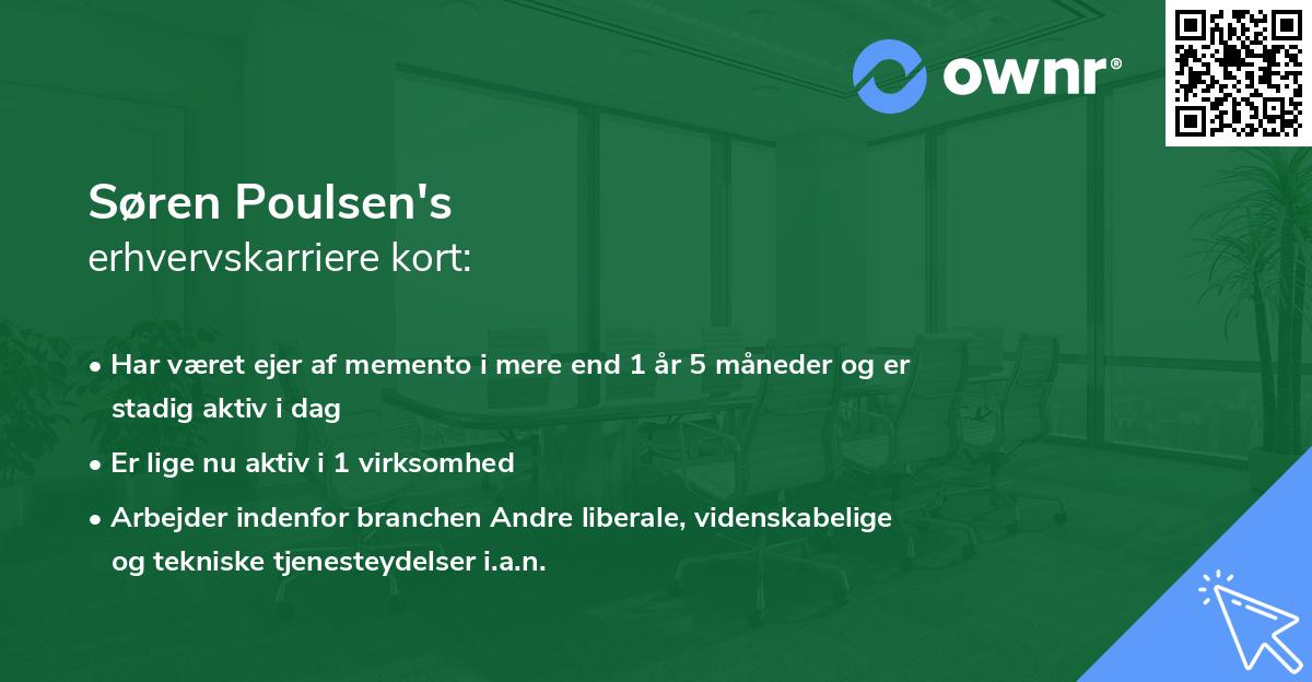 Søren Poulsen's erhvervskarriere kort
