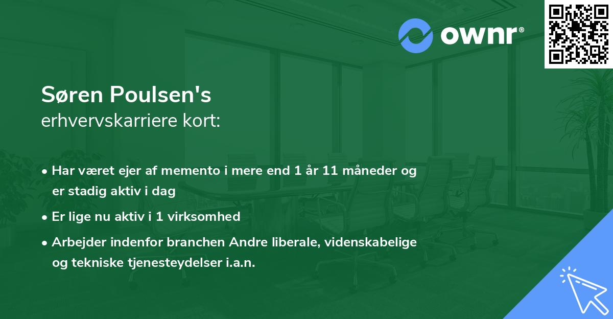 Søren Poulsen's erhvervskarriere kort