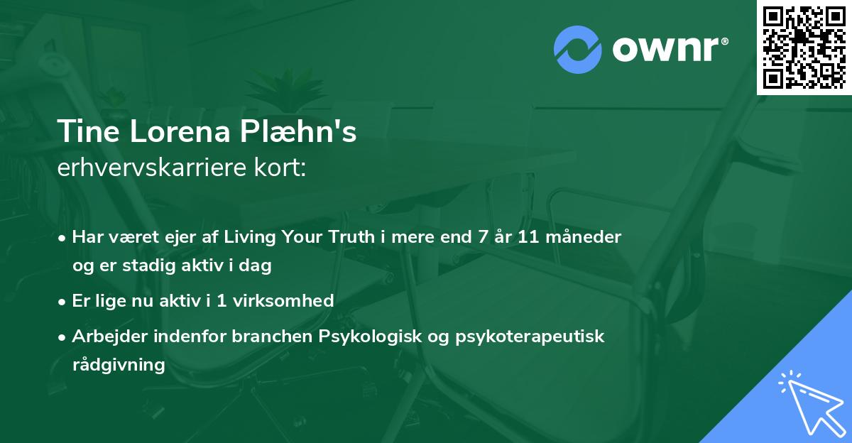 Tine Lorena Plæhn's erhvervskarriere kort