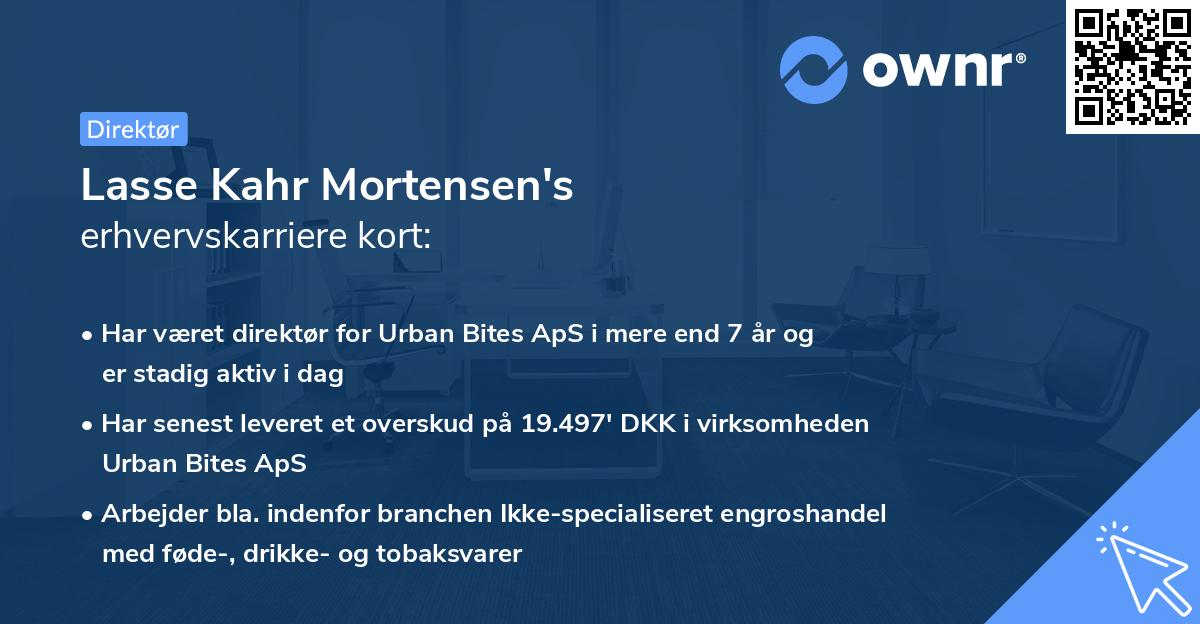 Lasse Kahr Mortensen's erhvervskarriere kort