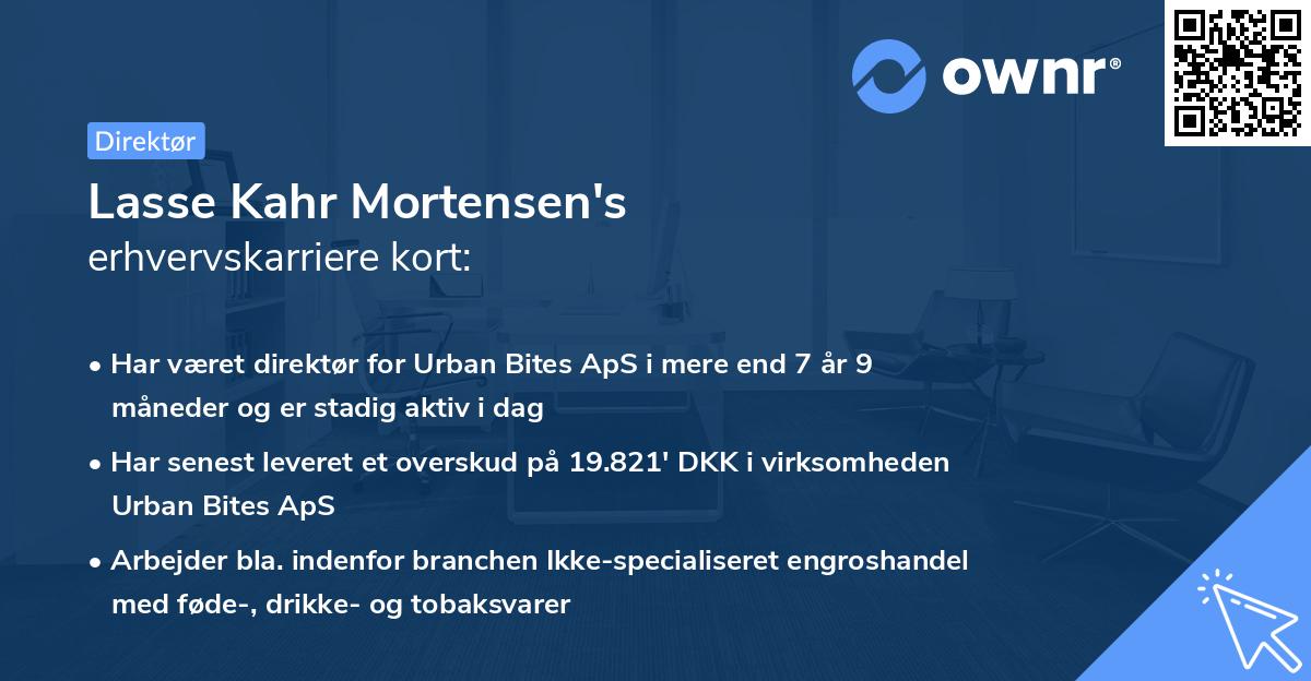 Lasse Kahr Mortensen's erhvervskarriere kort