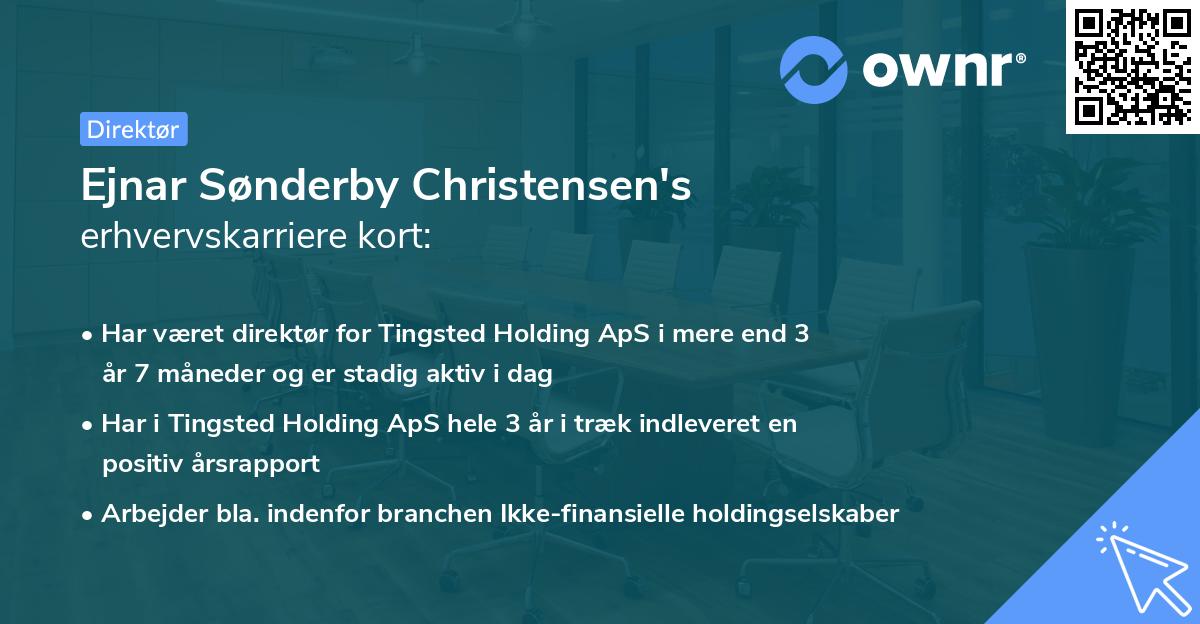Ejnar Sønderby Christensen's erhvervskarriere kort