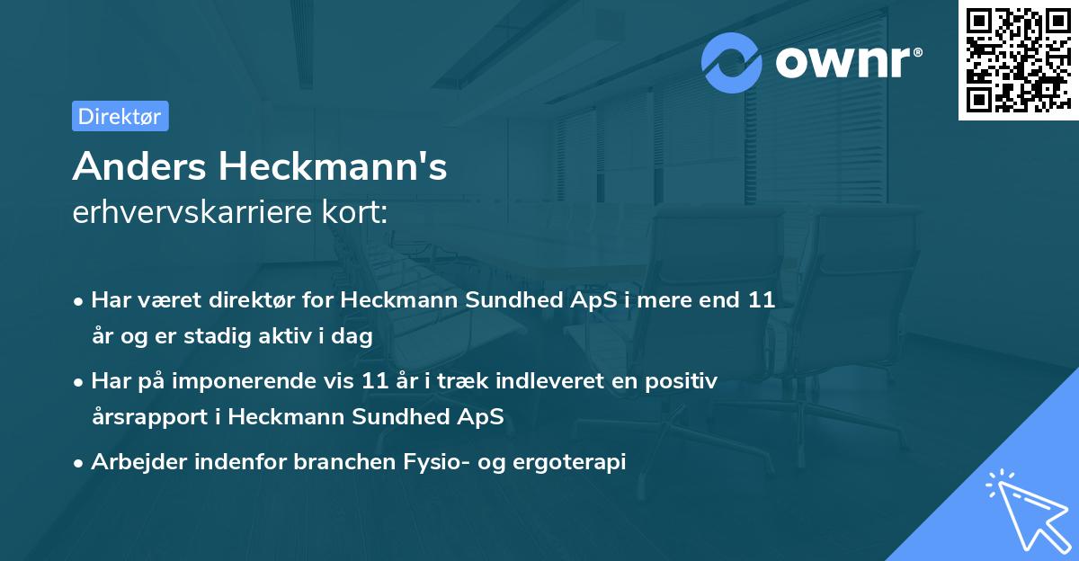 Anders Heckmann's erhvervskarriere kort