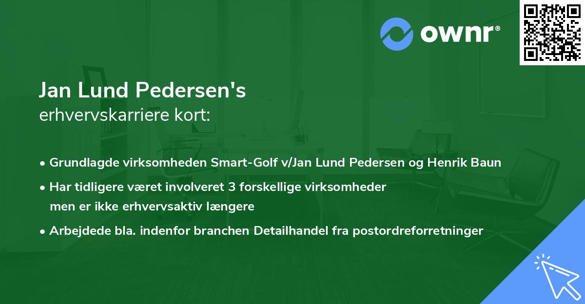 Jan Lund Pedersen's erhvervskarriere kort