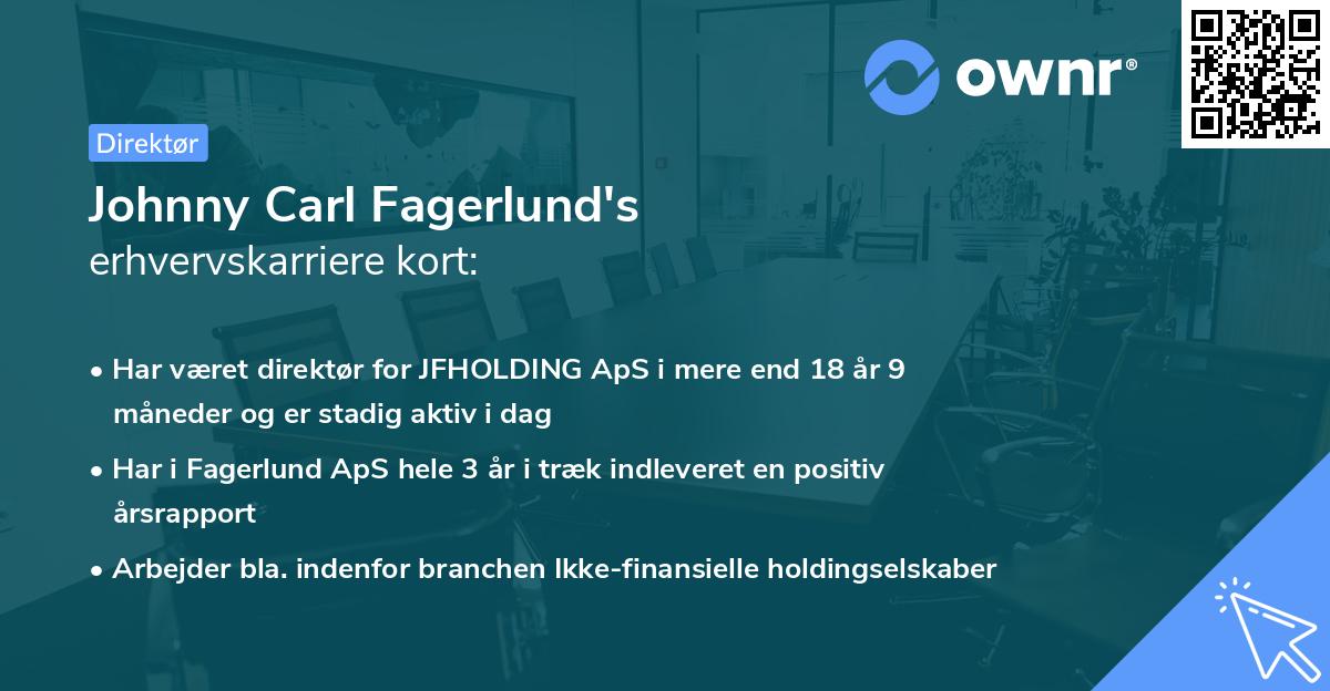 Johnny Carl Fagerlund's erhvervskarriere kort