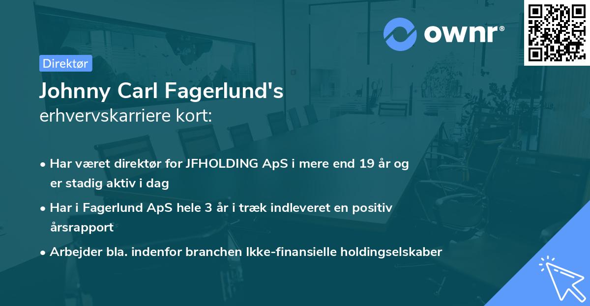 Johnny Carl Fagerlund's erhvervskarriere kort