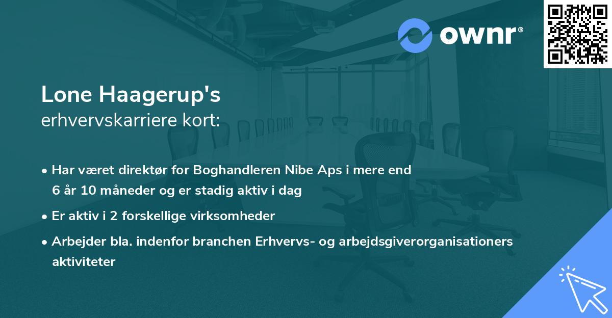 Lone Haagerup's erhvervskarriere kort