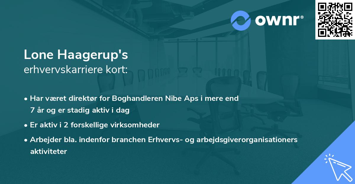 Lone Haagerup's erhvervskarriere kort