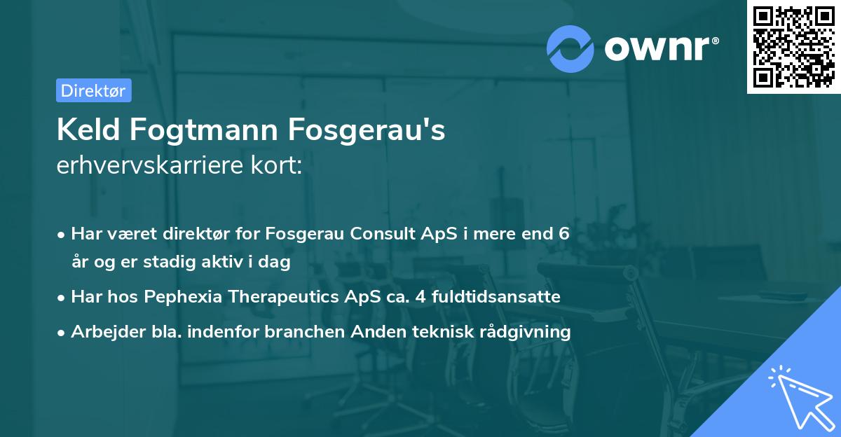 Keld Fogtmann Fosgerau's erhvervskarriere kort