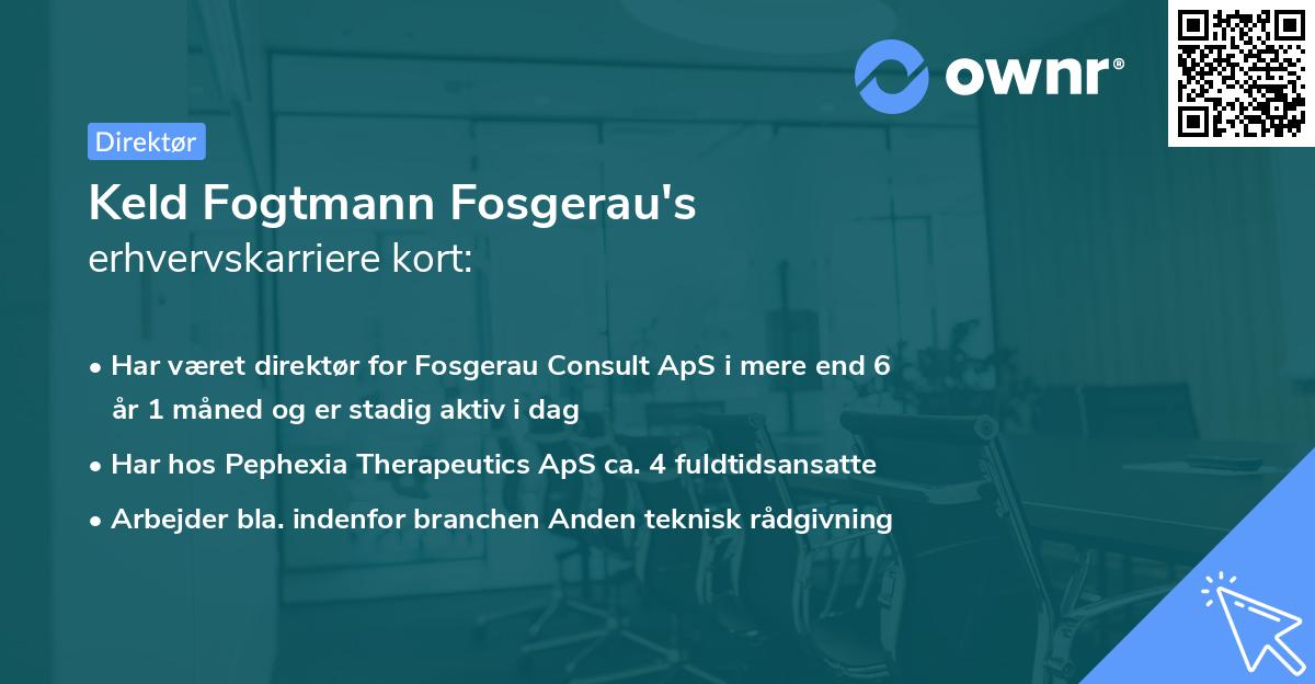 Keld Fogtmann Fosgerau's erhvervskarriere kort