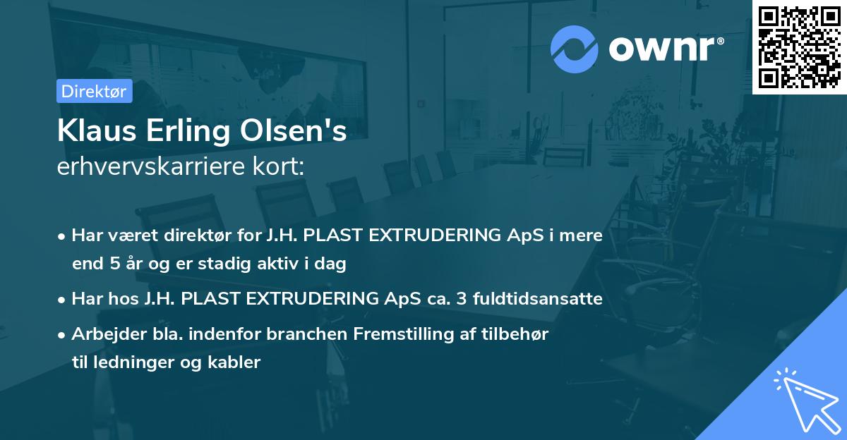 Klaus Erling Olsen's erhvervskarriere kort