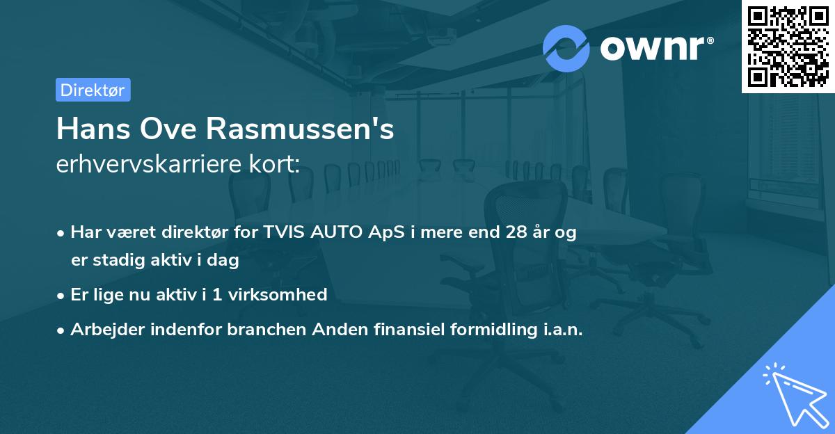 Hans Ove Rasmussen's erhvervskarriere kort